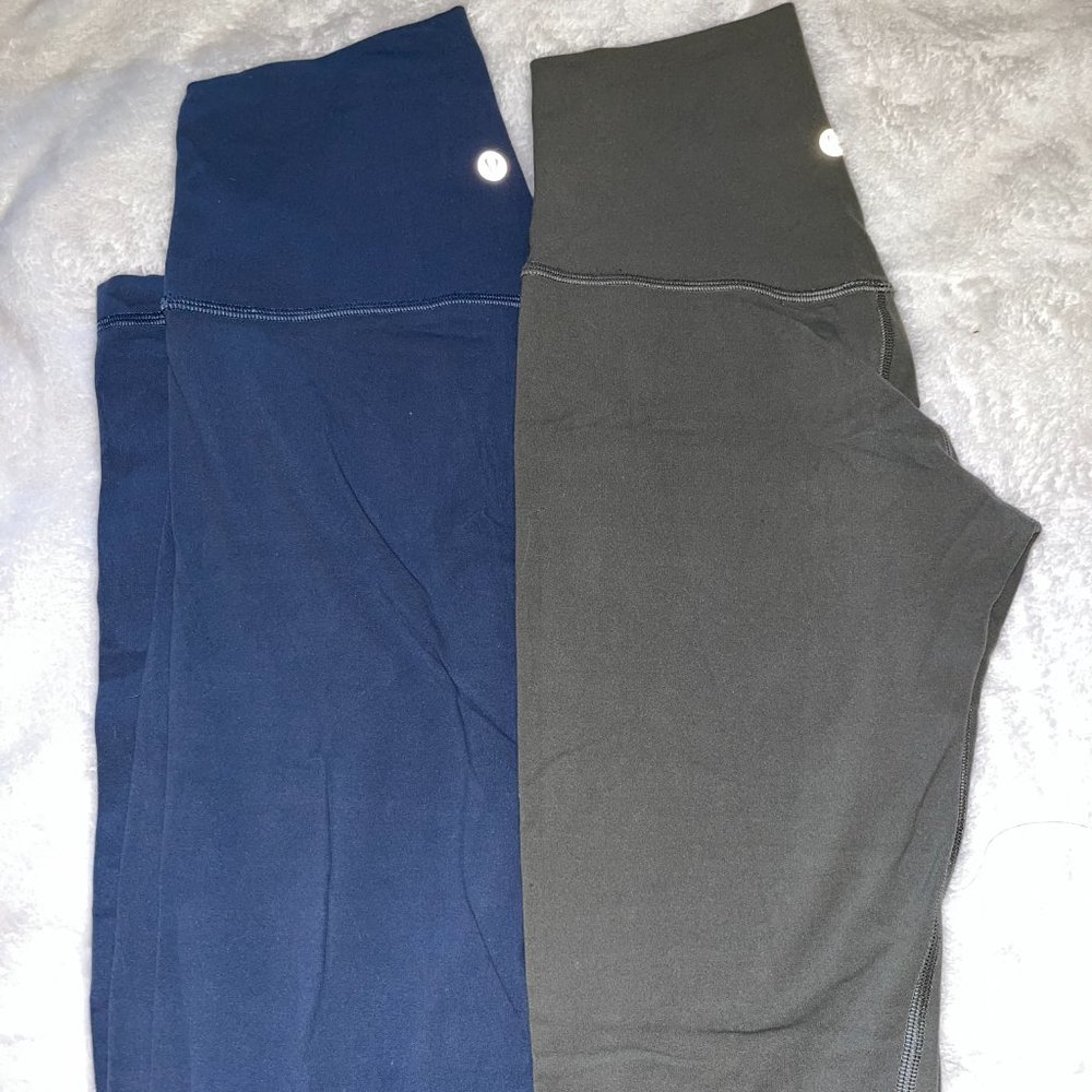 2 pair of Lululemon Align High-Rise Pant 28" - Code Blue and Grey Sage Size 4